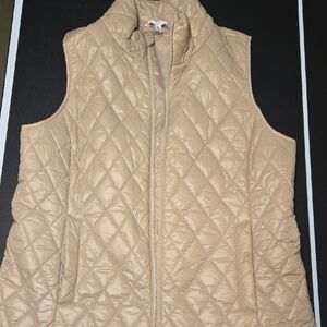 Time and Tru Beige Quilted Vest